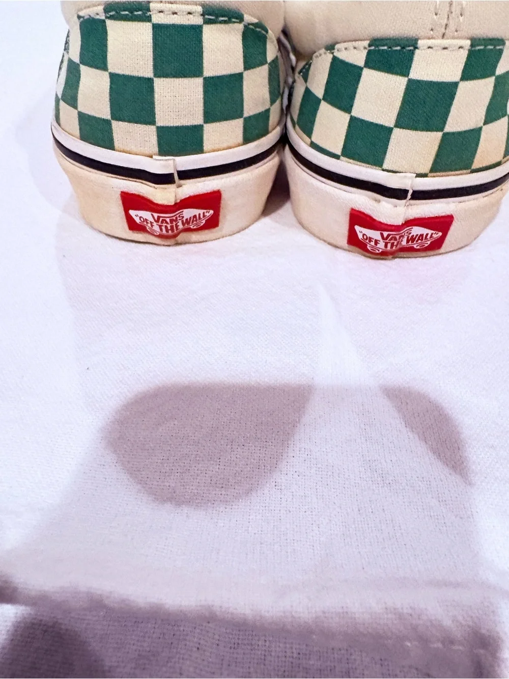 Vans Checkerboard Slip-On Sneakers - Green & White